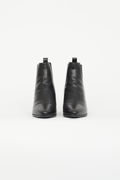 Saint Laurent Black Leather Rock Chelsea Boot