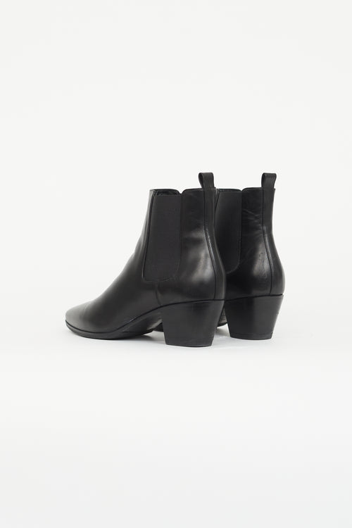 Saint Laurent Black Leather Rock Chelsea Boot