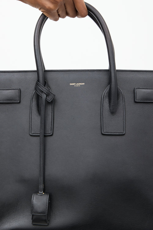 Saint Laurent Black Leather Sac De Jour Large Bag