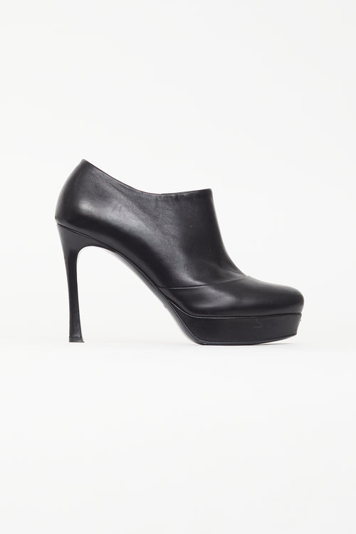 Saint Laurent Black Leather Stiletto Bootie