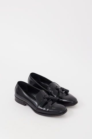 Saint Laurent Black Leather Tassel Loafer