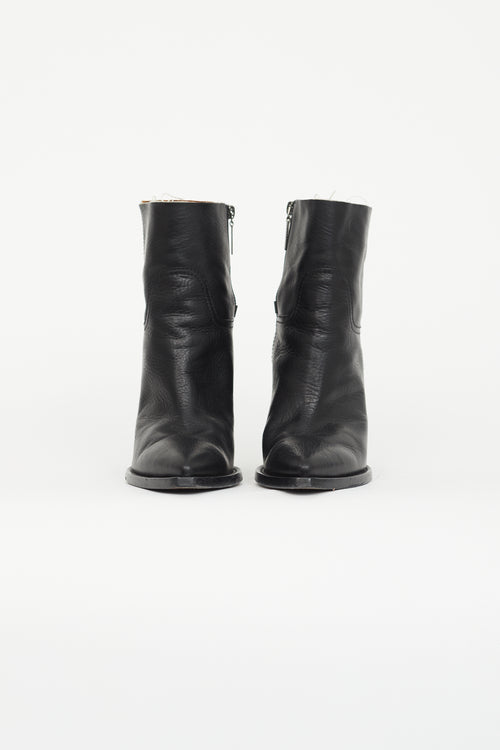 Saint Laurent Black Leather Theo Ankle Boot