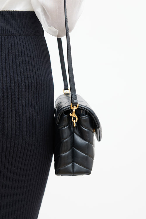 Saint Laurent Black Leather Toy LouLou Bag