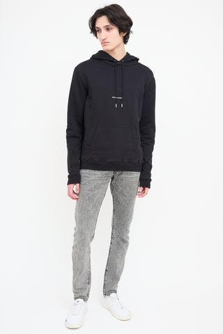 Saint Laurent Black Logo Pullover Hoodie