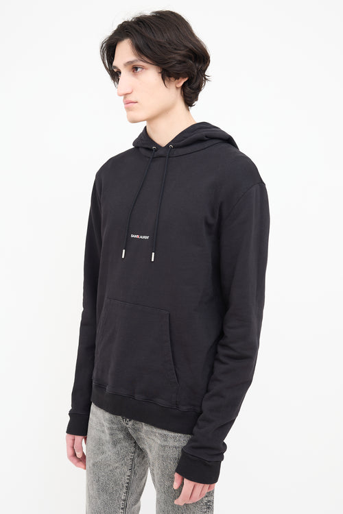 Saint Laurent Black Logo Pullover Hoodie