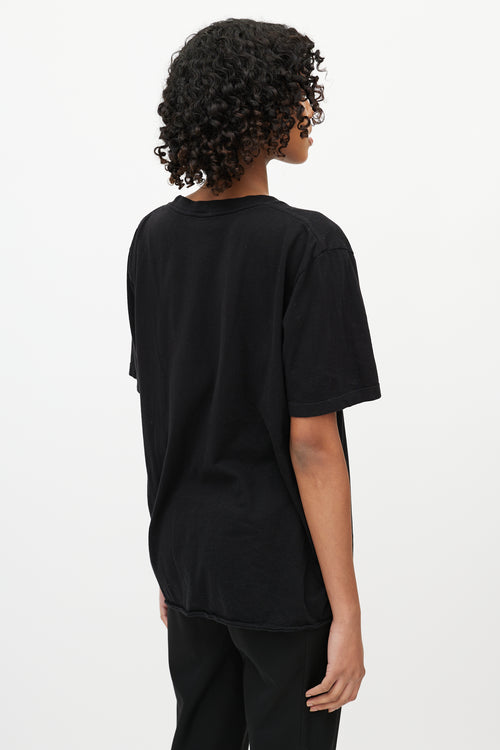 Saint Laurent Black Cursive Logo T-Shirt