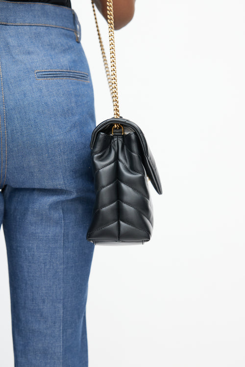 Saint Laurent Black Loulou Quilted Leather Bag