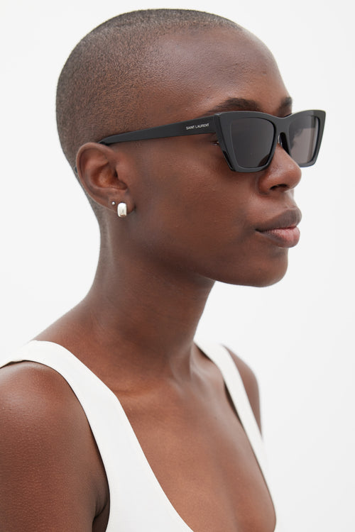 Saint Laurent Black Mica Cateye Sunglasses