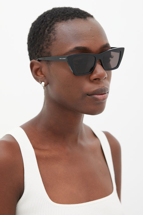 Saint Laurent Black Mica Cateye Sunglasses