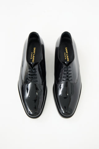 Saint Laurent Black Patent Leather Montaigne Derby