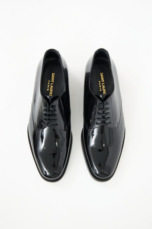 Saint Laurent Black Patent Leather Montaigne Derby