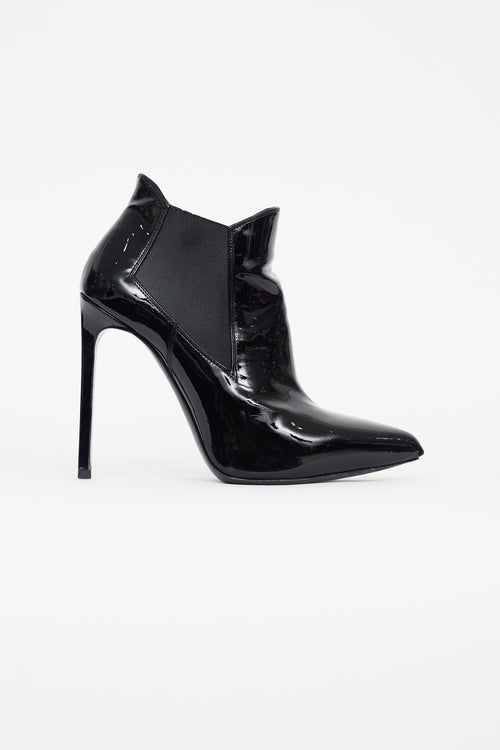 Saint Laurent Black Patent Leather Pointed Toe Pump