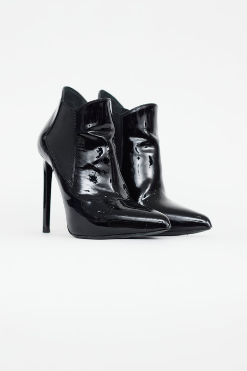 Saint Laurent Black Patent Leather Pointed Toe Pump