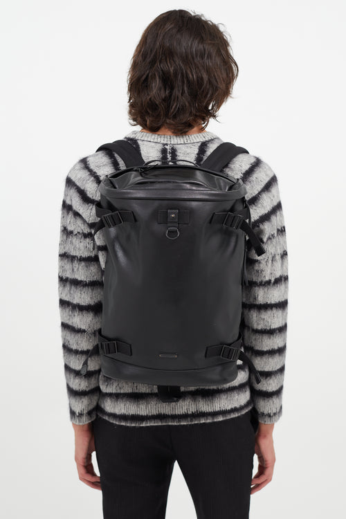 Saint Laurent Black Patent Rivington Race Backpack