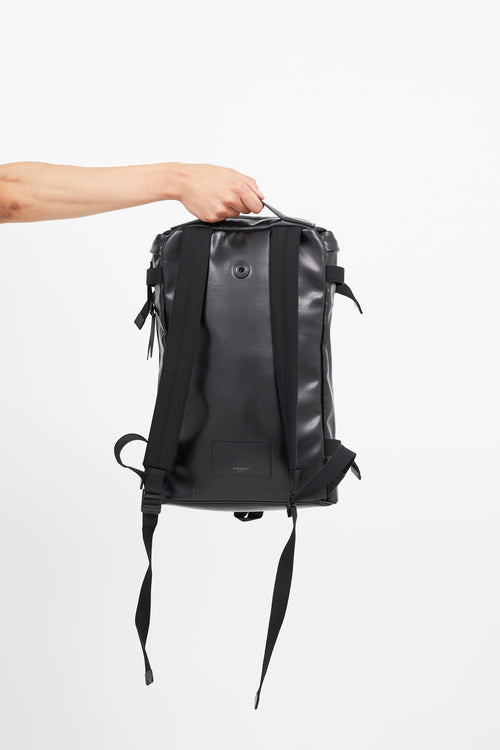 Saint Laurent Black Patent Rivington Race Backpack