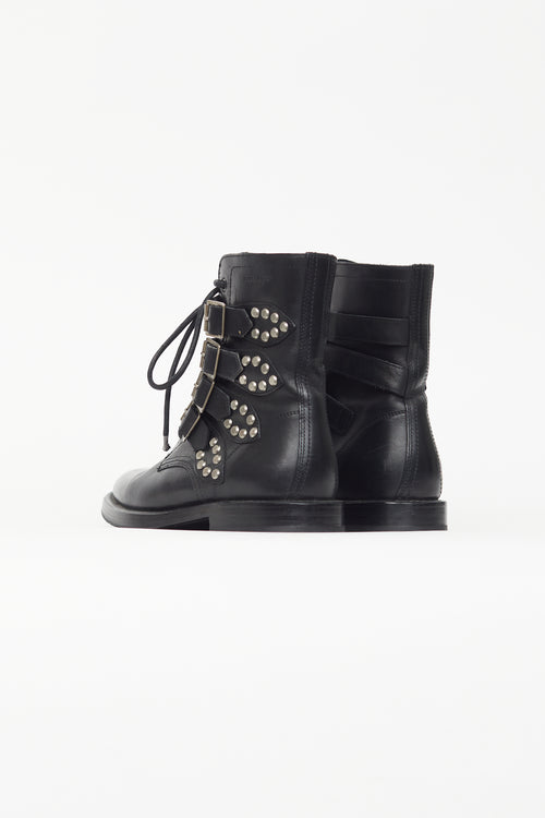 Saint Laurent Black Ranger Studded Combat Boot