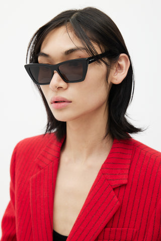 Saint Laurent Black SL276 Mica Tapered Sunglasses