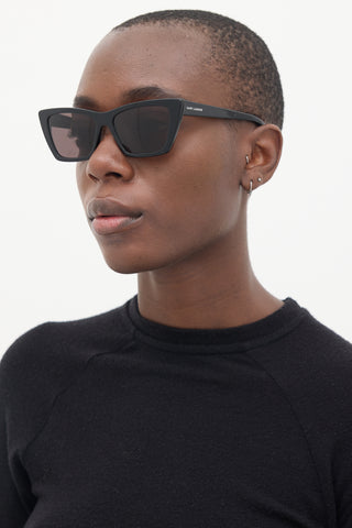 Saint Laurent Black SL276 Mica Tapered Sunglasses