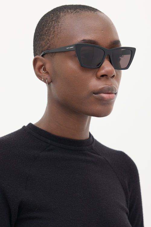 Saint Laurent Black SL276 Mica Tapered Sunglasses