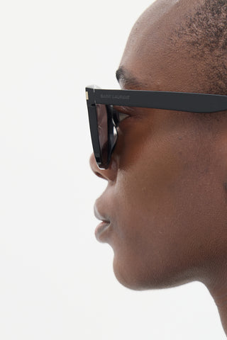 Saint Laurent Black SL51 Over Round Sunglasses