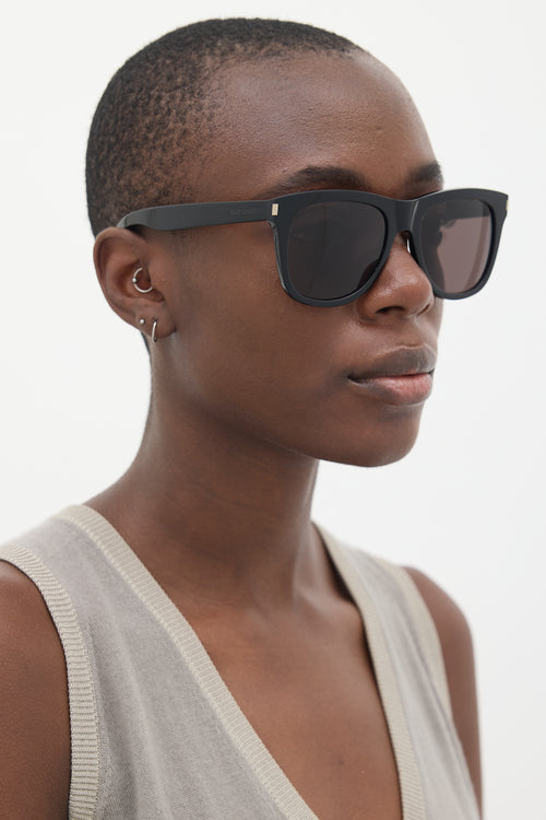 Saint Laurent Black SL51 Over Round Sunglasses