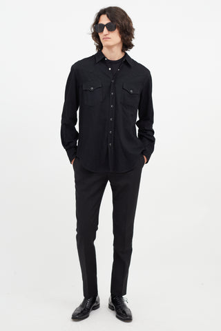 Saint Laurent Black 
Silver Western Shirt