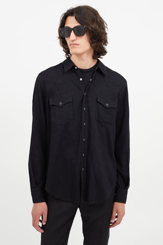 Saint Laurent Black 
Silver Western Shirt