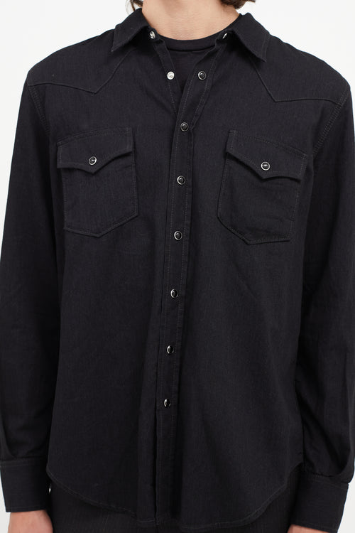 Saint Laurent Black 
Silver Western Shirt