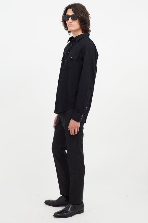 Saint Laurent Black 
Silver Western Shirt