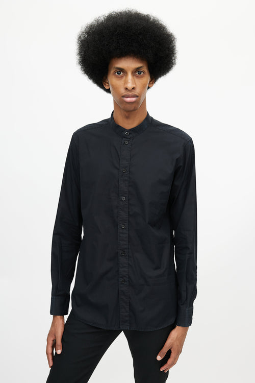 Saint Laurent Black Stand Collar Shirt