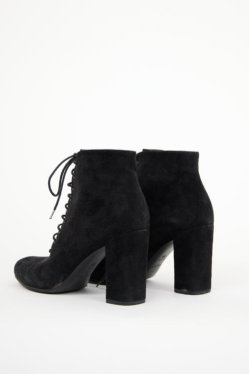 Saint Laurent Black Suede Babies 90 Boot