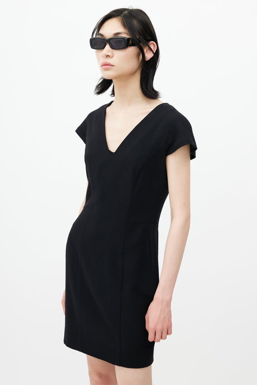 Saint Laurent Black V-Neck Dress