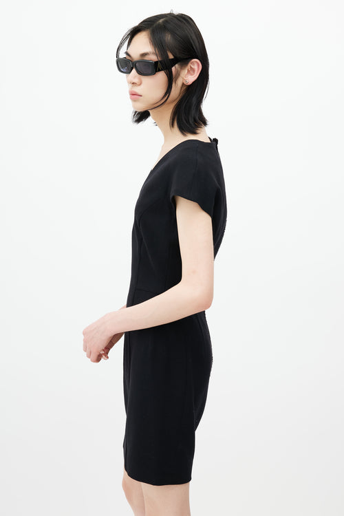 Saint Laurent Black V-Neck Dress