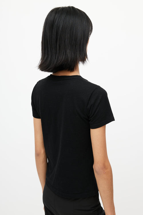 Saint Laurent Black 
White Logo T-Shirt