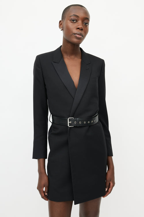 Saint Laurent Black Wool Belted Blazer