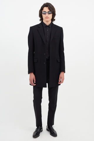 Saint Laurent Black Wool Coat