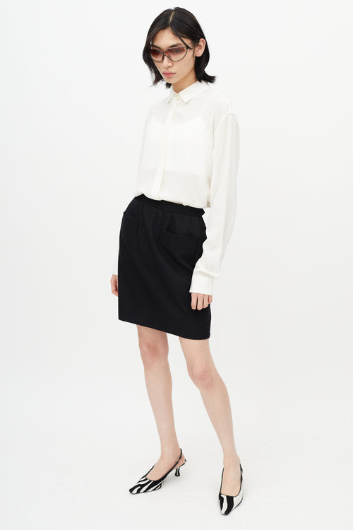 Saint Laurent Black Wool Mini Skirt