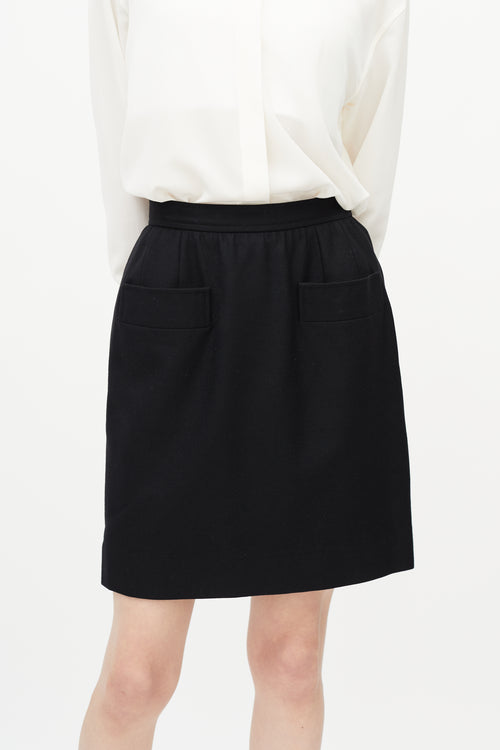 Saint Laurent Black Wool Mini Skirt