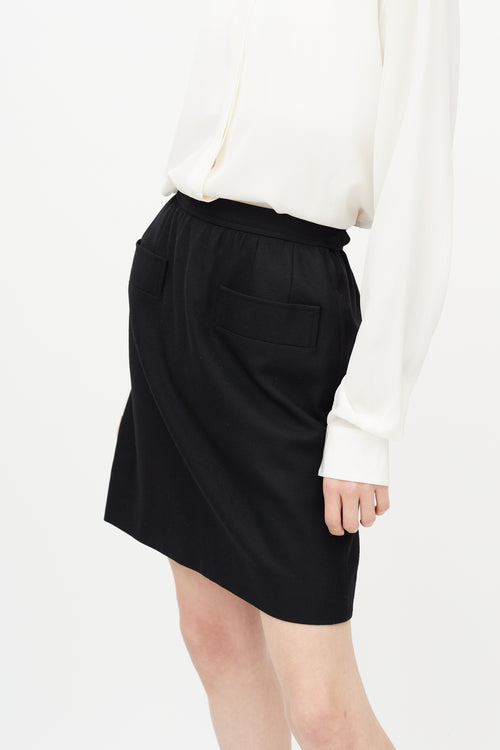 Saint Laurent Black Wool Mini Skirt