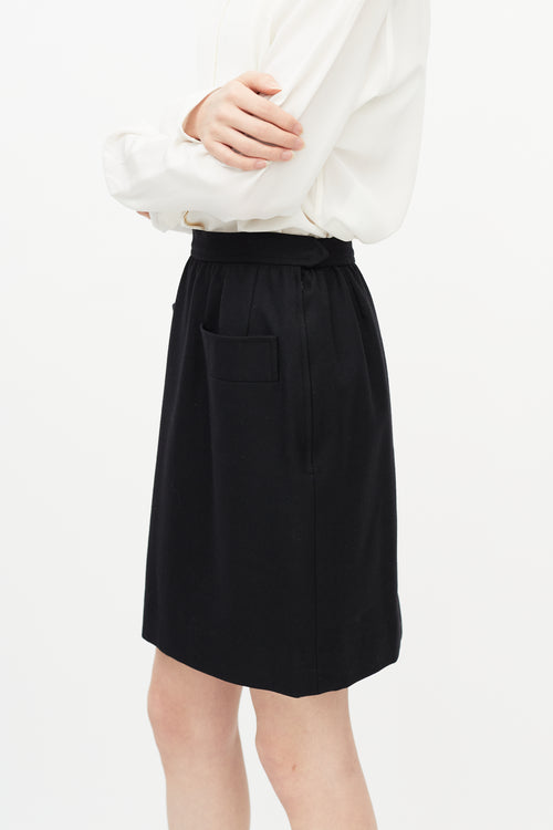 Saint Laurent Black Wool Mini Skirt