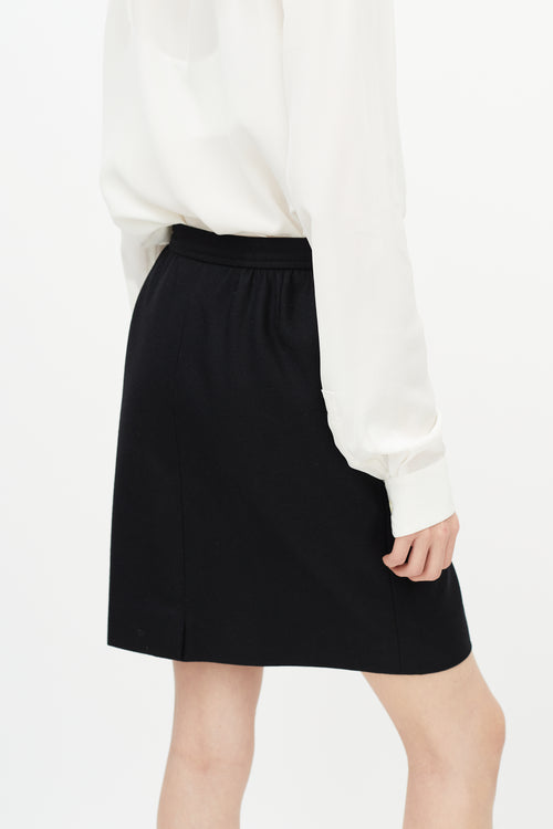 Saint Laurent Black Wool Mini Skirt