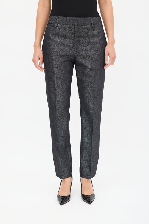 Saint Laurent Black Wool Sparkly Tapered Trouser