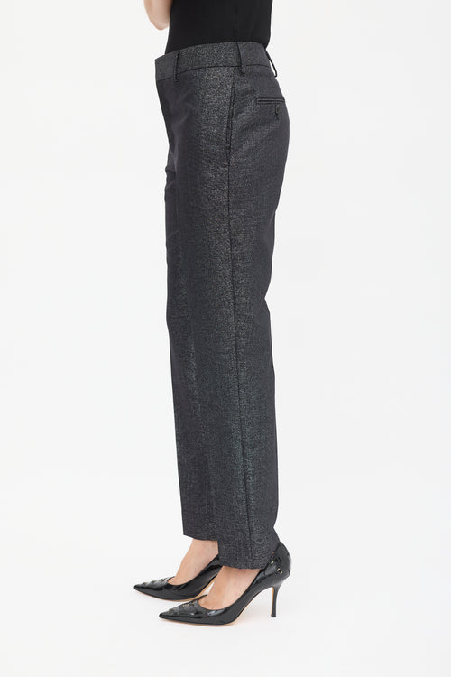 Saint Laurent Black Wool Sparkly Tapered Trouser