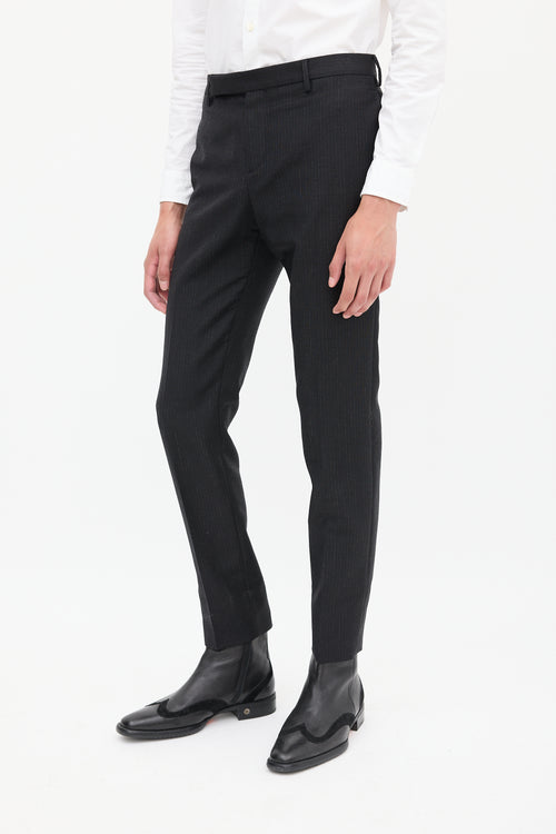 Black Wool Stripe Suit