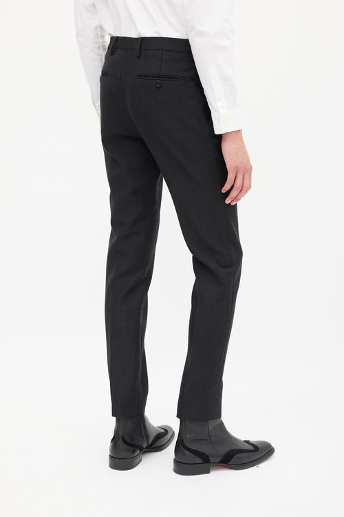 Black Wool Stripe Suit