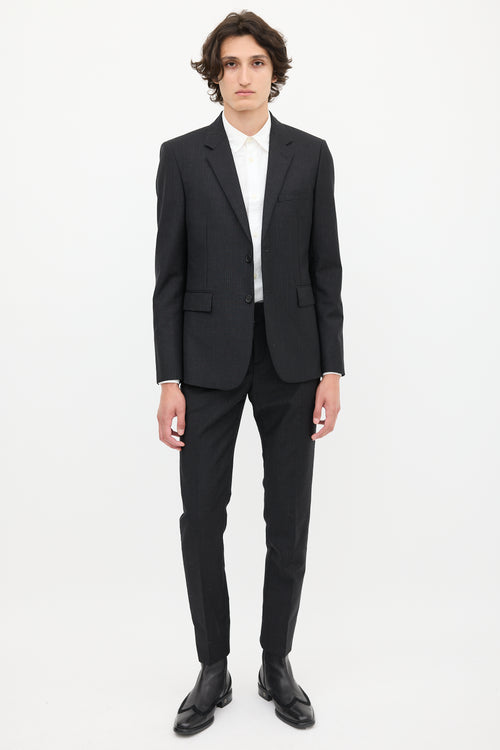 Black Wool Stripe Suit