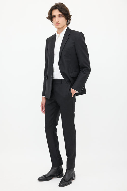 Black Wool Stripe Suit