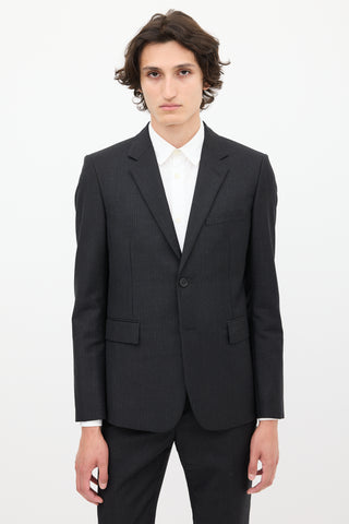 Black Wool Stripe Suit