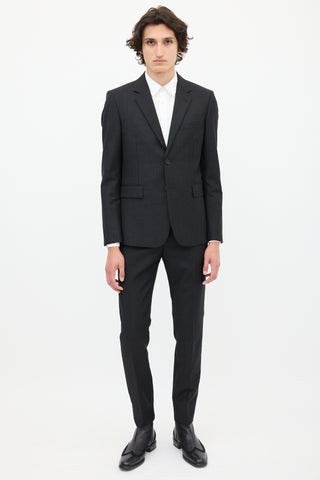 Black Wool Stripe Suit