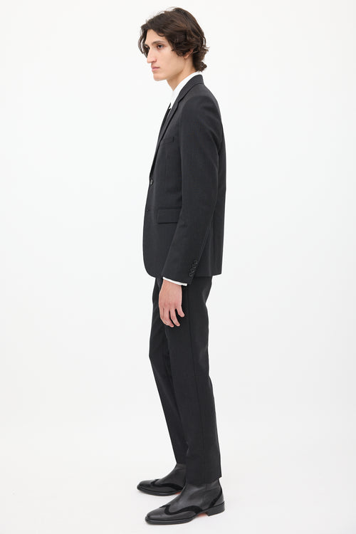 Black Wool Stripe Suit